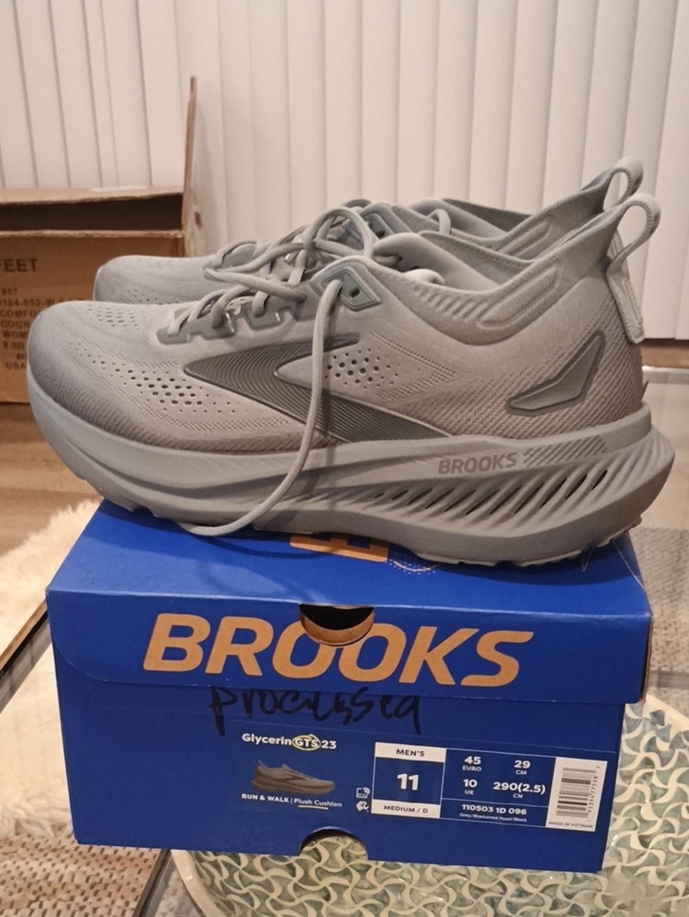 Brooks Men’s Glycerin GTS Running Shoes - Light Grey